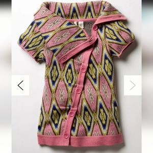 Anthropologie Moth Funneled Folds Asymmetrically Buttoned Wool Cardigan …